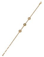 Браслет из золота c бриллиантами, малахитом и перламутром