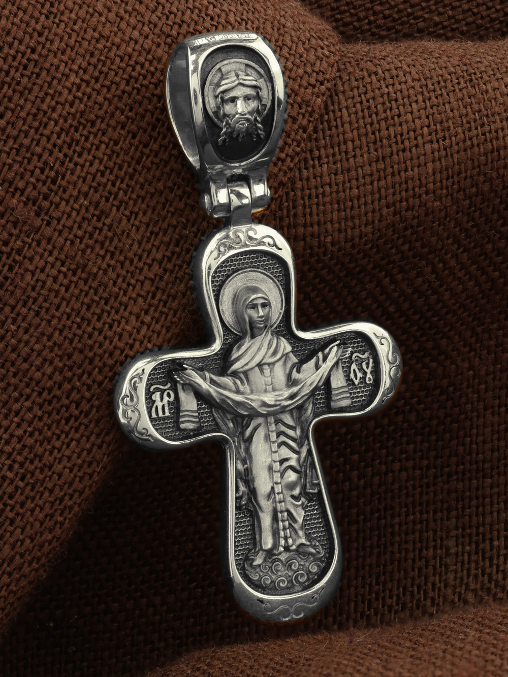 Крест из белого золота 585 пробы