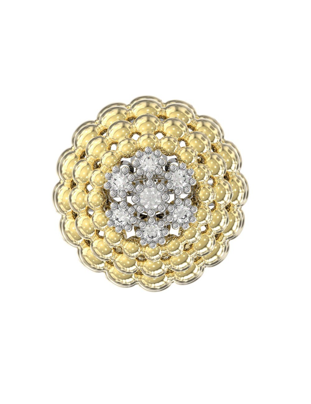 Кольцо из лимонного золота c бриллиантами