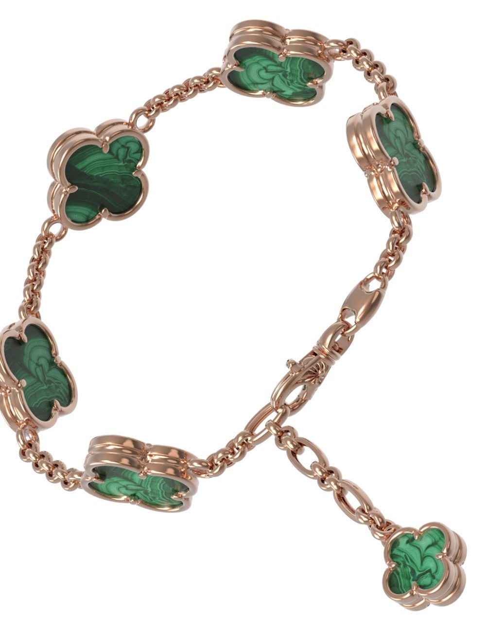 Браслет из золота c малахитом