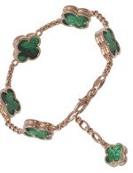 Браслет из золота c малахитом