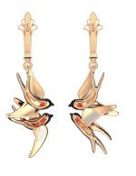Серьги из золота c эмалью
