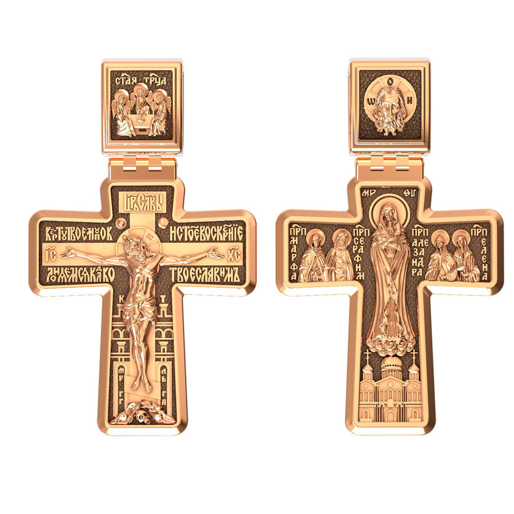 Крест из красного золота 585 пробы