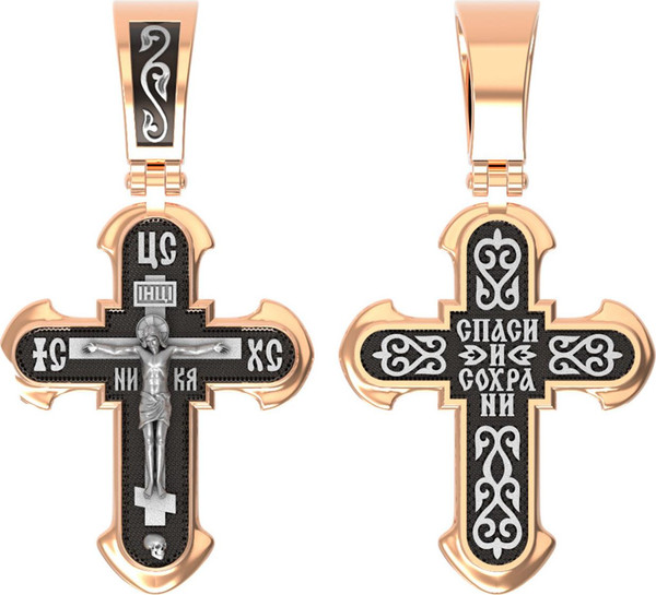 Крест из красного золота 585 пробы