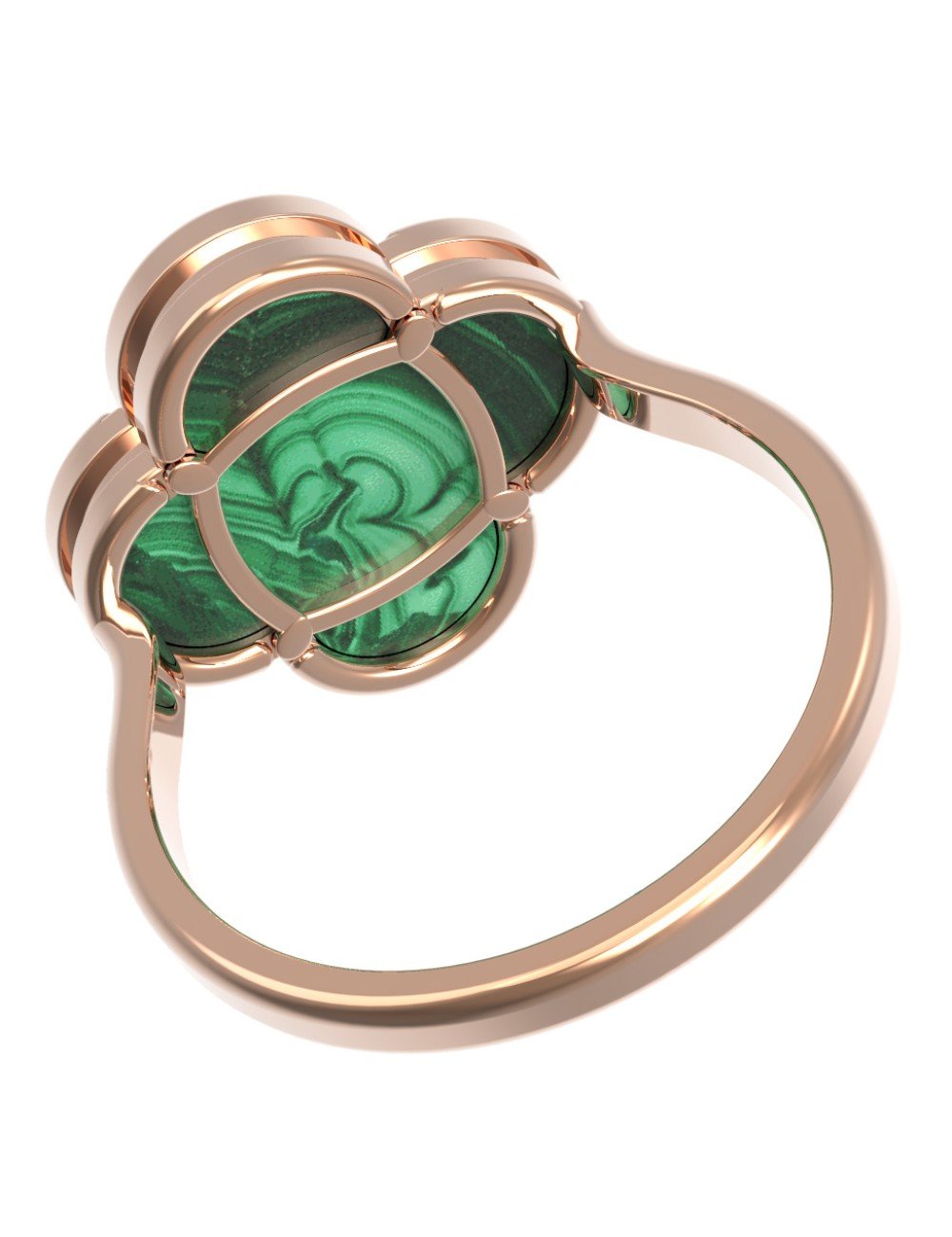 Кольцо из золота c малахитом