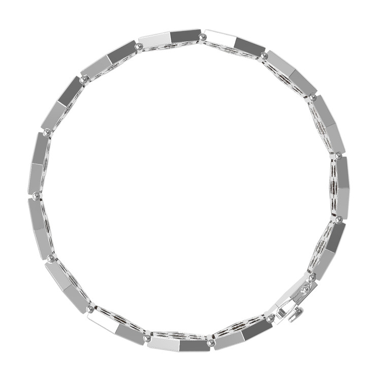 Браслет из белого золота 585 пробы c лазуритом и перламутром