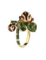 Кольцо из лимонного золота c эмалью