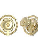 Серьги из лимонного золота c лазуритом и перламутром