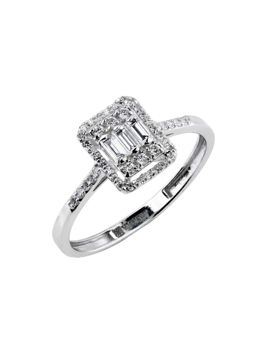 Кольцо из белого золота c бриллиантами