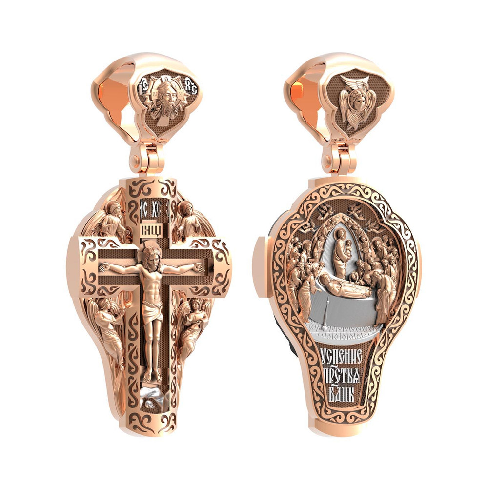 Крест из красного золота 585 пробы