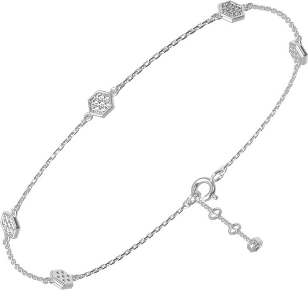 Браслет из белого золота 585 пробы c бриллиантами