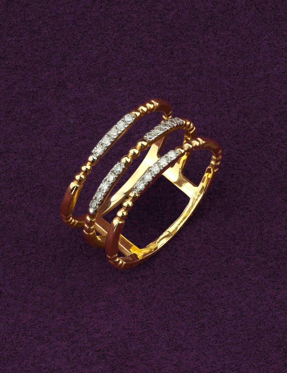 Кольцо из лимонного золота c бриллиантами