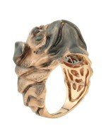 Кольцо из золота c эмалью