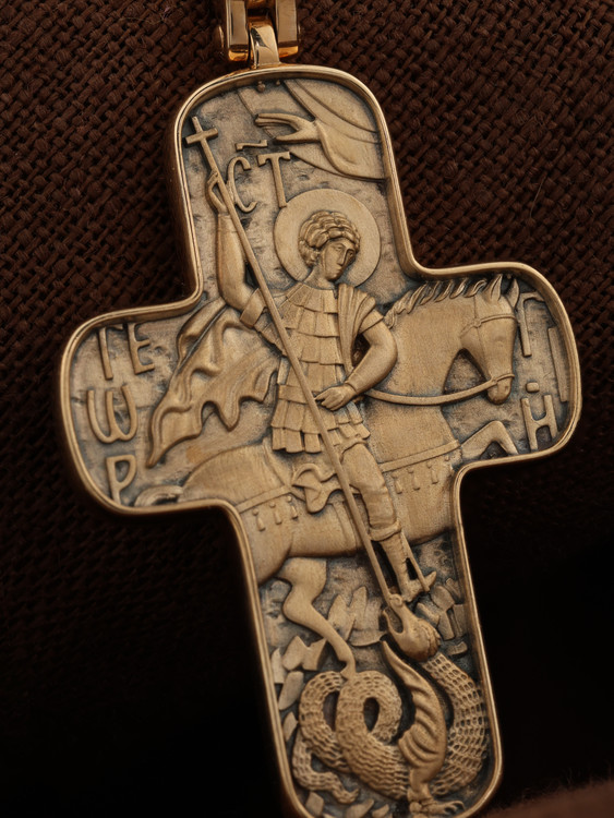 Крест из красного золота 585 пробы