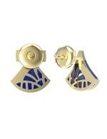 Серьги из лимонного золота c бриллиантами и лазуритом