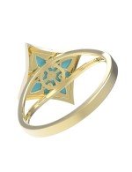 Кольцо из лимонного золота c бирюзой