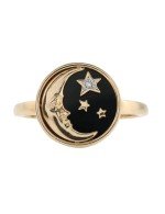 Кольцо из золота c бриллиантами и ониксом