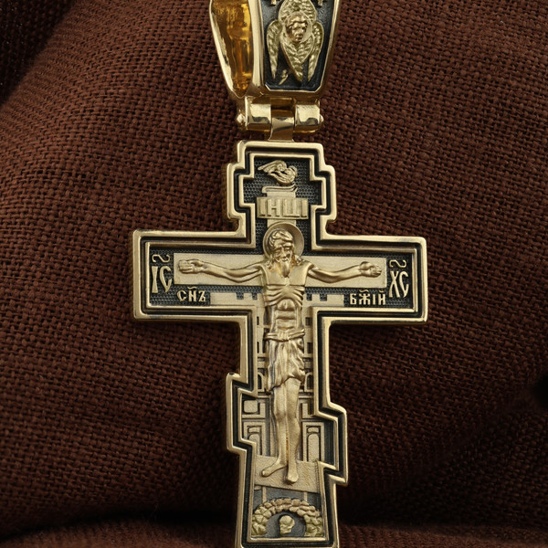 Крест из лимонного золота 585 пробы