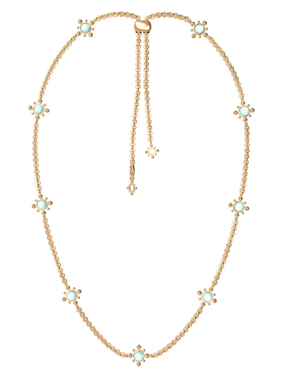 Колье из золота c бирюзой