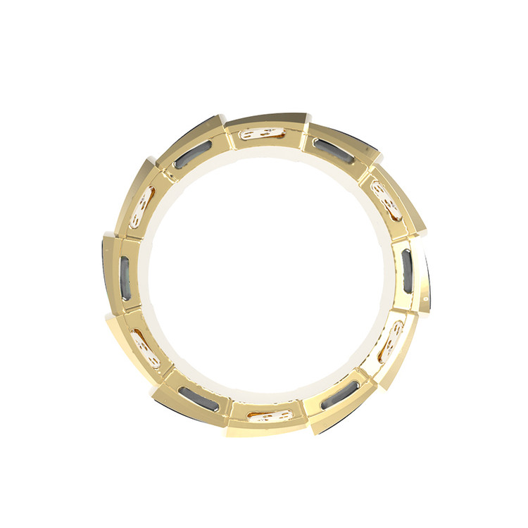 Кольцо из лимонного золота 585 пробы c бриллиантами и ониксом