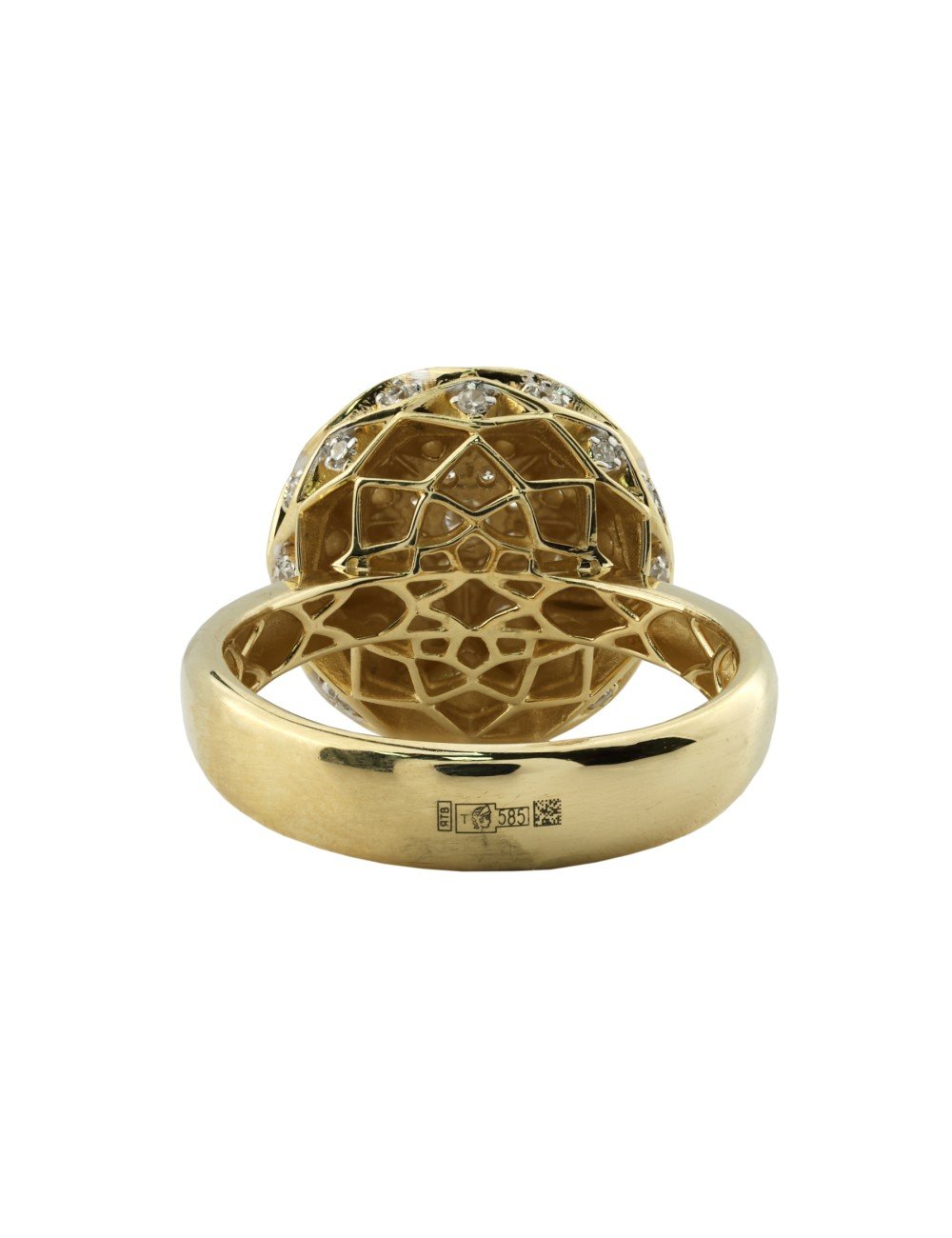 Кольцо из лимонного золота c бриллиантами