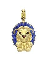 Подвеска из лимонного золота c эмалью и лазуритом