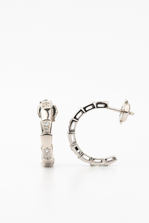 Серьги из белого золота 585 пробы c бриллиантами