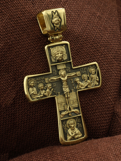 Крест из лимонного золота 585 пробы