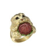 Кольцо из лимонного золота c эмалью