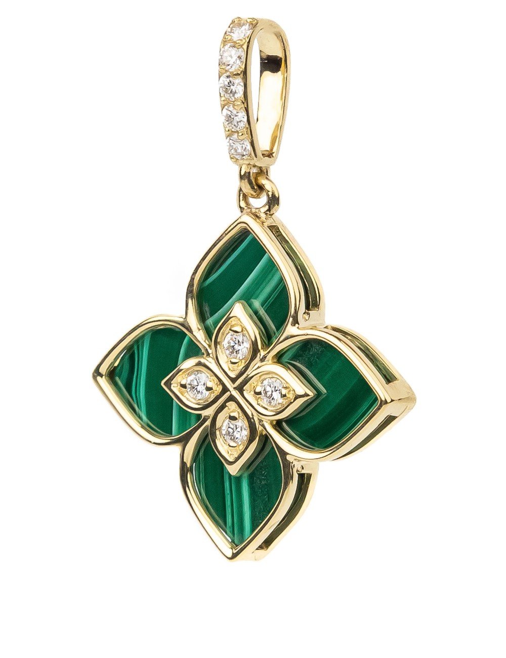 Подвеска из лимонного золота c бриллиантами и малахитом