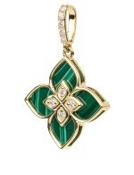 Подвеска из лимонного золота c бриллиантами и малахитом