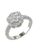 Кольцо из белого золота c бриллиантами