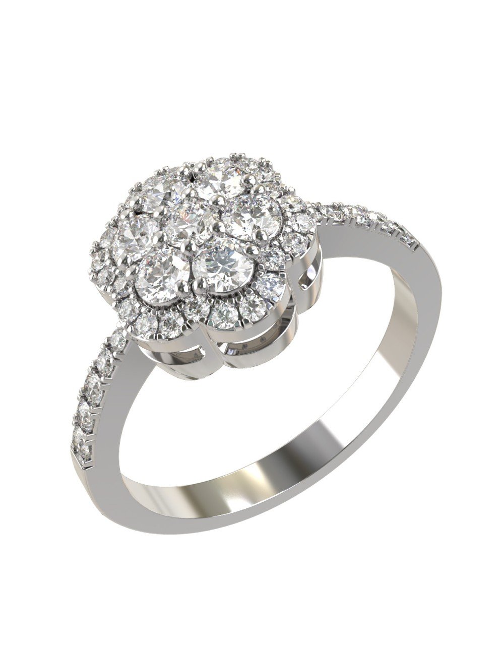 Кольцо из белого золота c бриллиантами