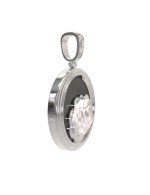 Подвеска из белого золота c ониксом и перламутром