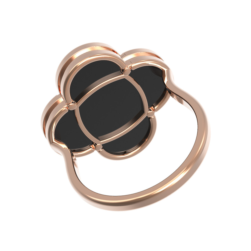 Кольцо из красного золота 585 пробы c ониксом