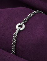 Браслет из белого золота c бриллиантами и перламутром