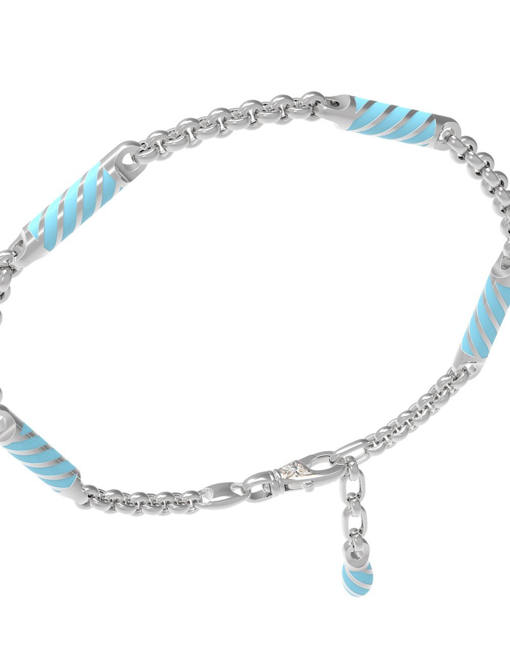 Браслет из белого золота c эмалью