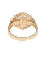 Кольцо из золота c бриллиантами и перламутром