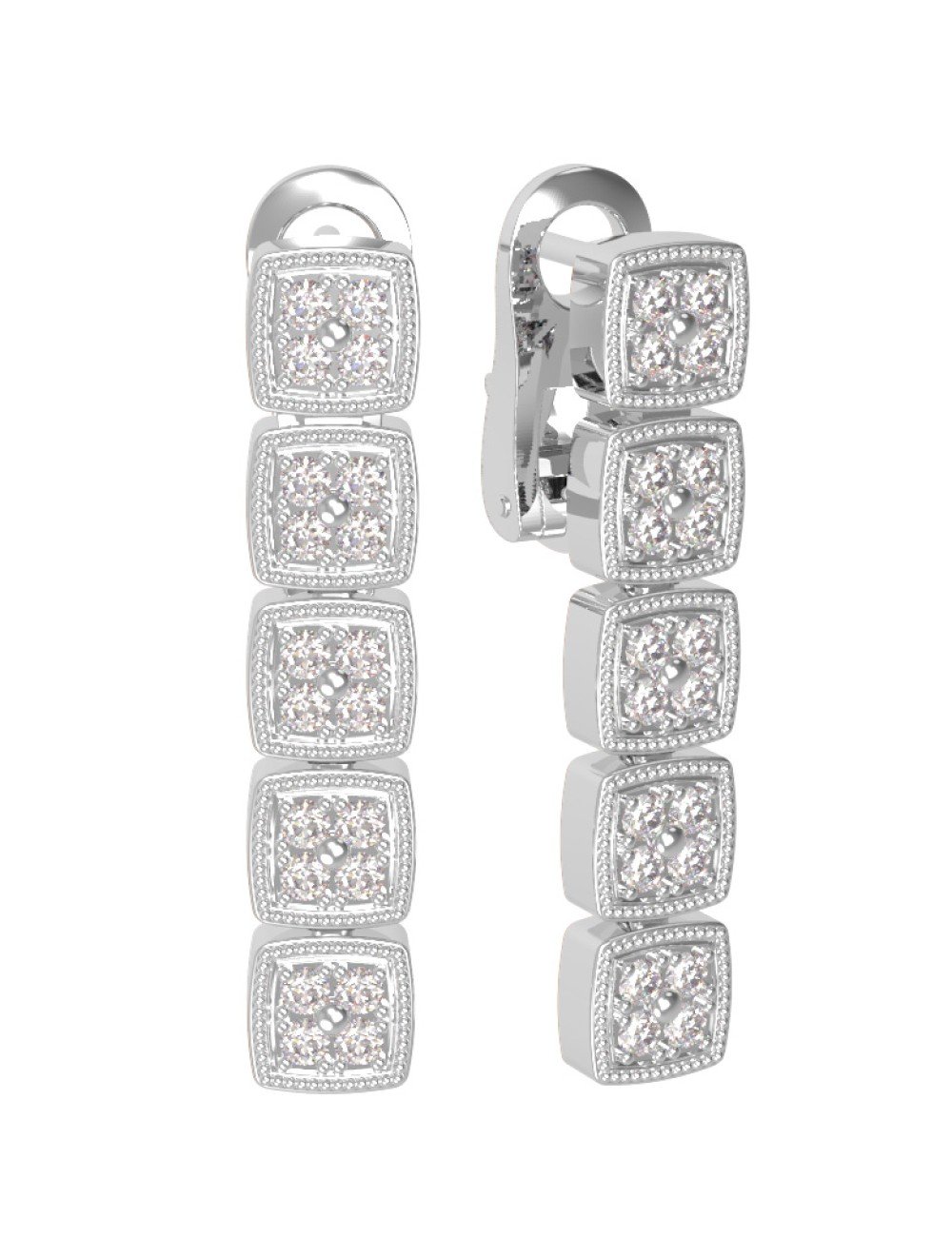 Серьги из белого золота c бриллиантами