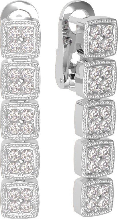 Серьги из белого золота c бриллиантами