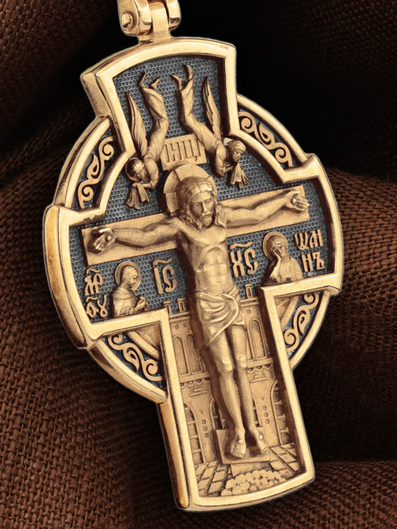 Крест из красного золота 585 пробы