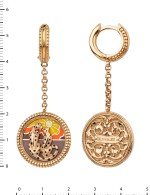 Серьги из золота c эмалью