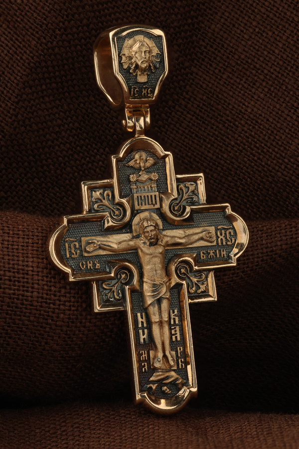 Крест из красного золота 585 пробы