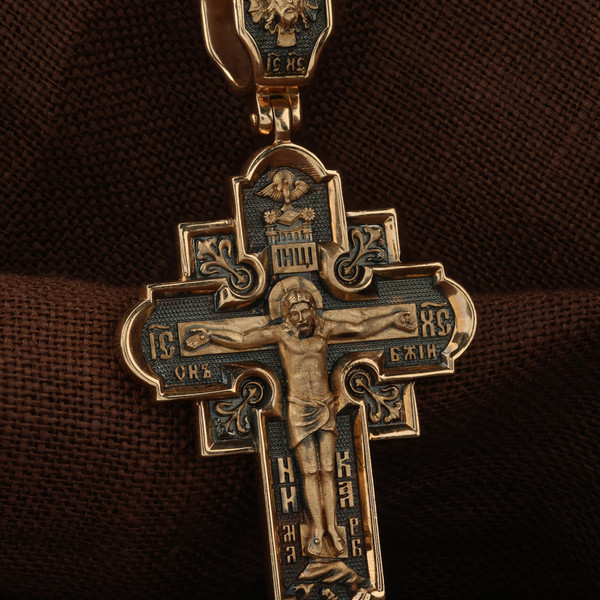 Крест из красного золота 585 пробы