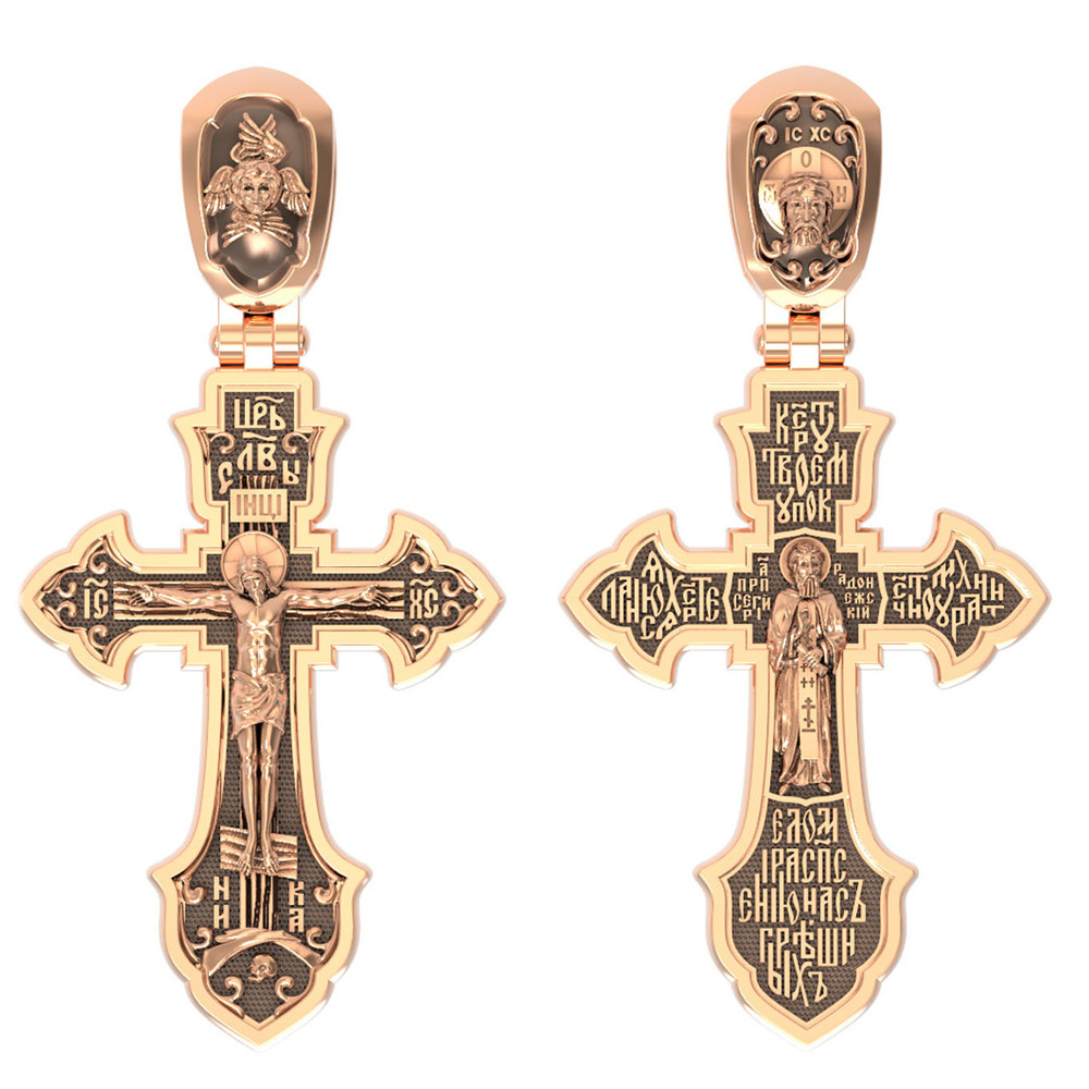 Крест из красного золота 585 пробы