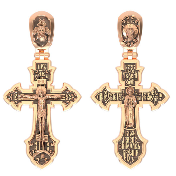 Крест из красного золота 585 пробы