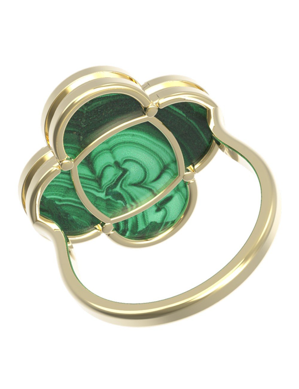 Кольцо из лимонного золота c малахитом