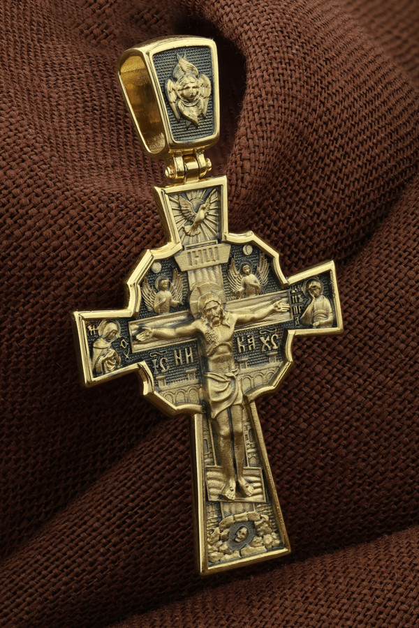 Крест из лимонного золота 585 пробы