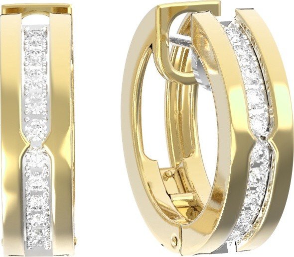 Серьги из лимонного золота c бриллиантами