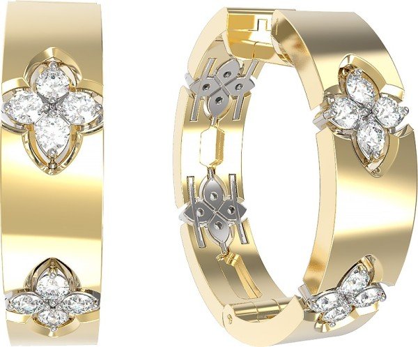 Серьги из лимонного золота c бриллиантами